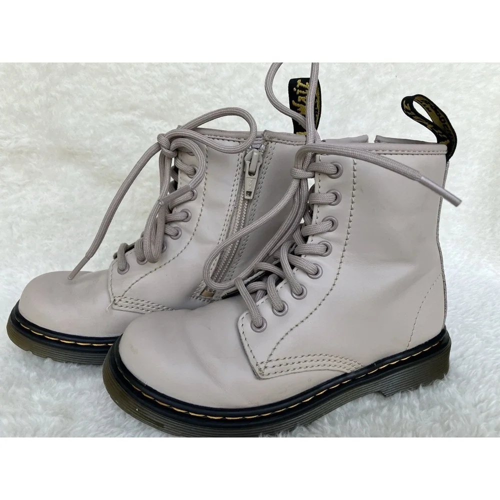 Dr Martens 1460 Kids Size 11 Taupe Color Combat Boots Earth Tone Rugged